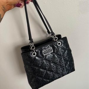 Guess black faux leather purse